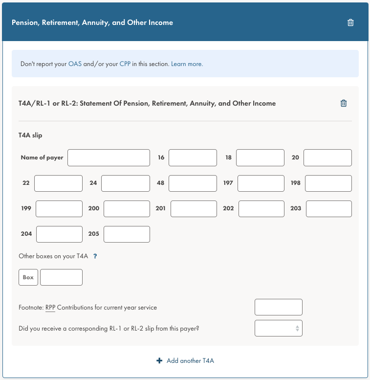 What does the yellow warning in the T4A section mean? Help Centre